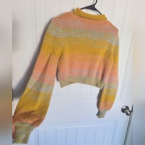 Retro Bell Sleeve Crop Sweater